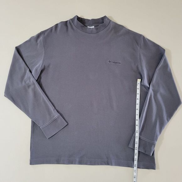 Columbia Men's Mockneck Gray Long Sleeve Pullover Shirt - Picture 6 of 12